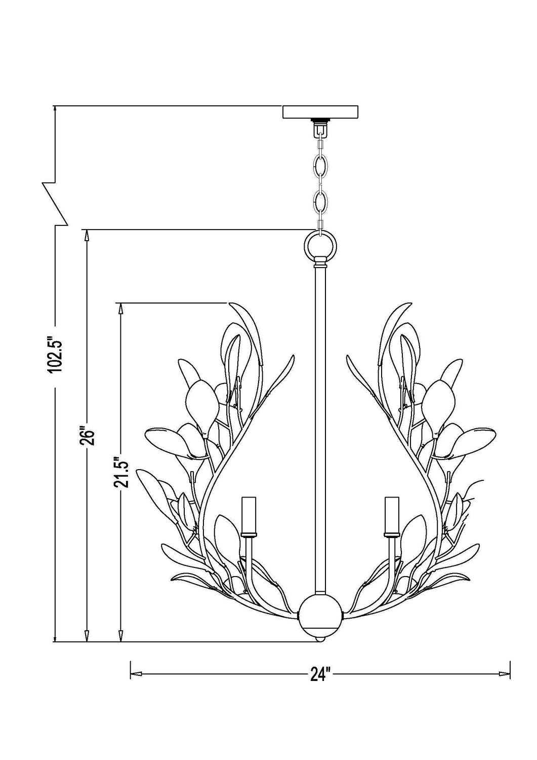 Claudine Five Light Chandelier in Modern Gold Z-Lite Canada