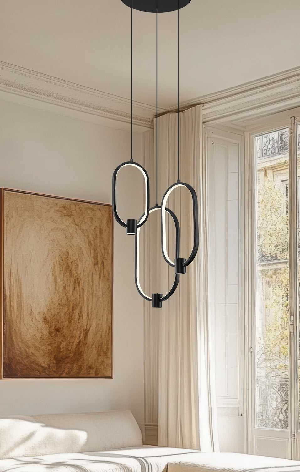 Saros LED Chandelier in Matte Black Z-Lite Canada