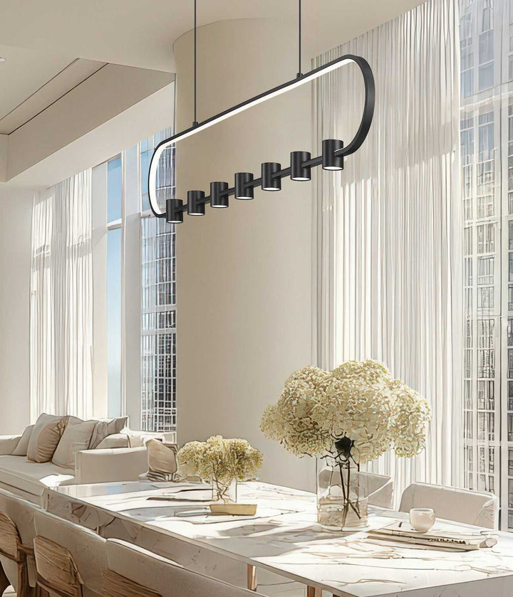 Saros LED Linear Chandelier in Matte Black Z-Lite Canada