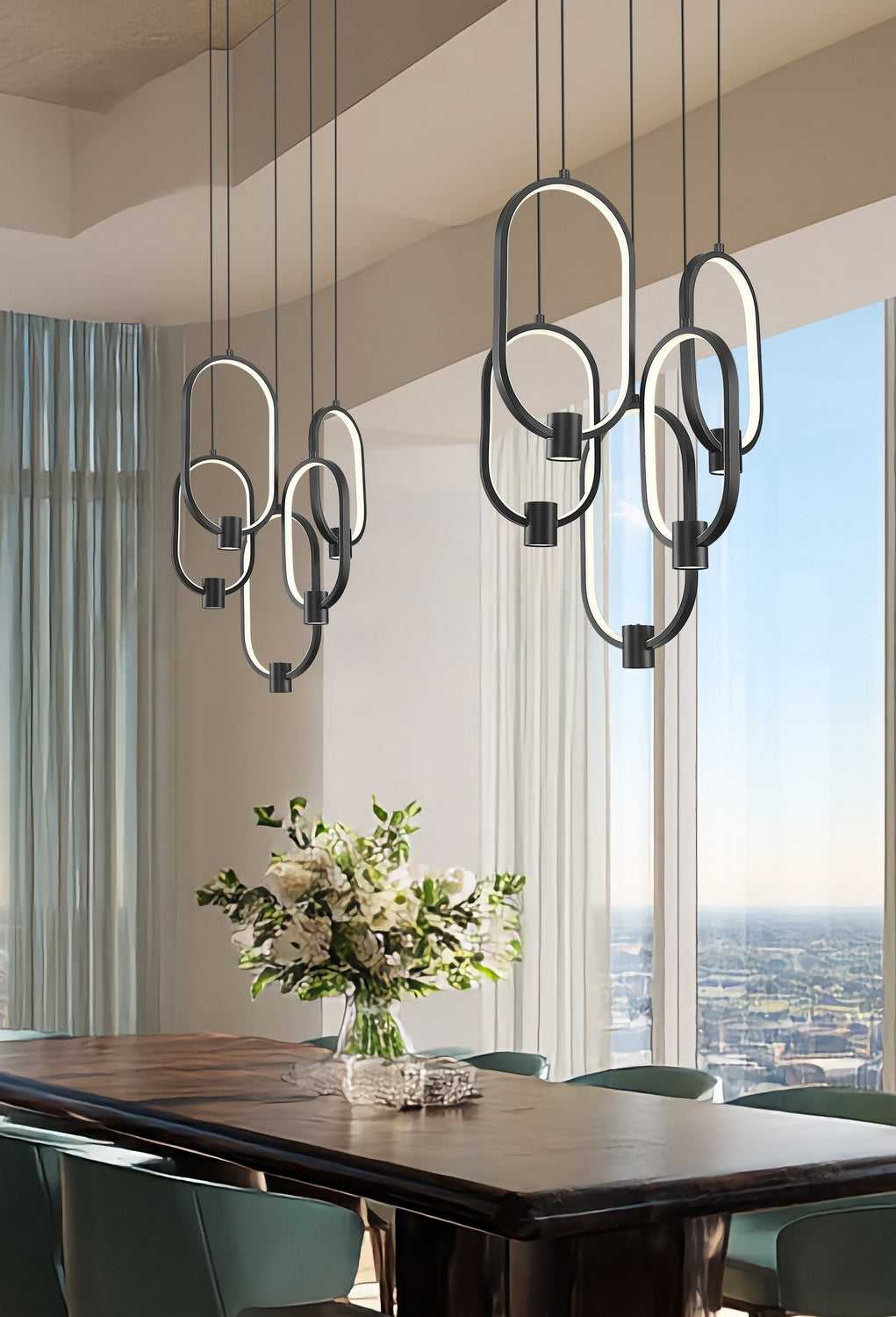 Saros LED Chandelier in Matte Black Z-Lite Canada