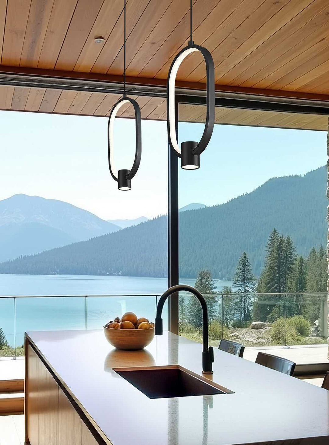 Saros LED Pendant in Matte Black Z-Lite Canada