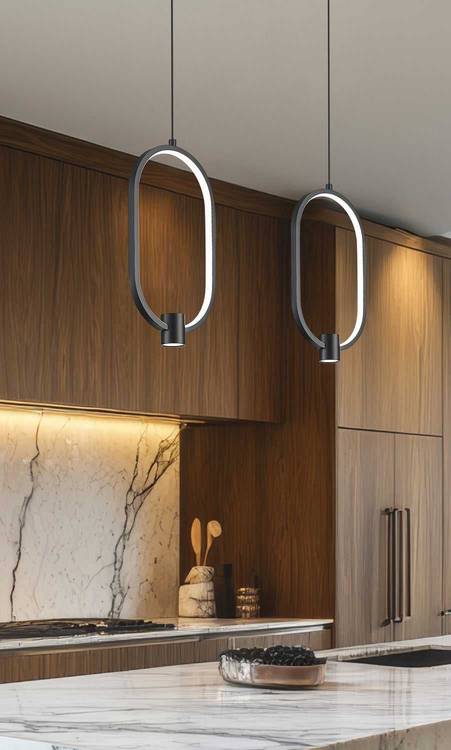 Saros LED Pendant in Matte Black Z-Lite Canada