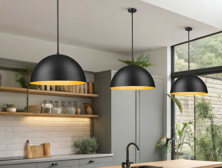 Vega Three Light Pendant in Matte Black Z-Lite Canada