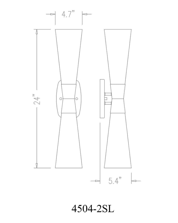 Emrys Two Light Wall Sconce in Modern Gold Z-Lite Canada