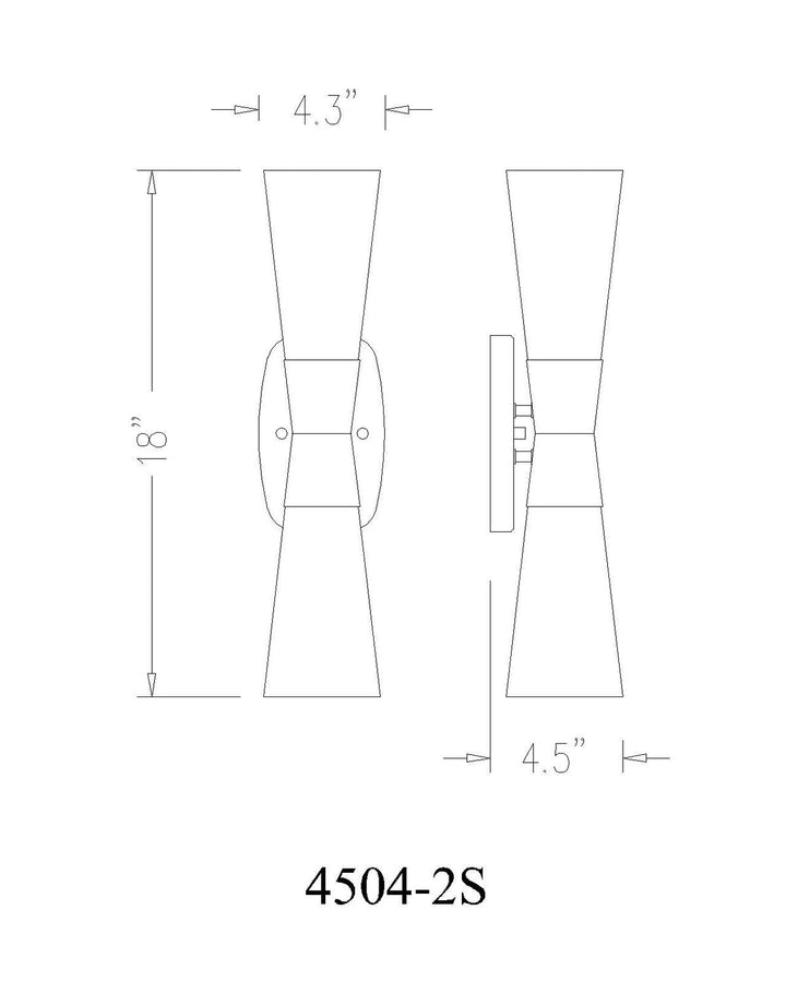Emrys Two Light Wall Sconce in Matte Black Z-Lite Canada