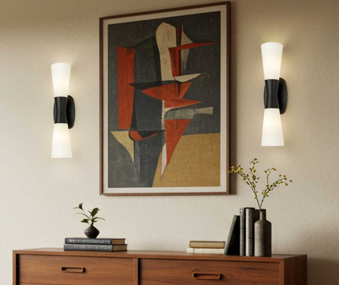Emrys Two Light Wall Sconce in Matte Black Z-Lite Canada