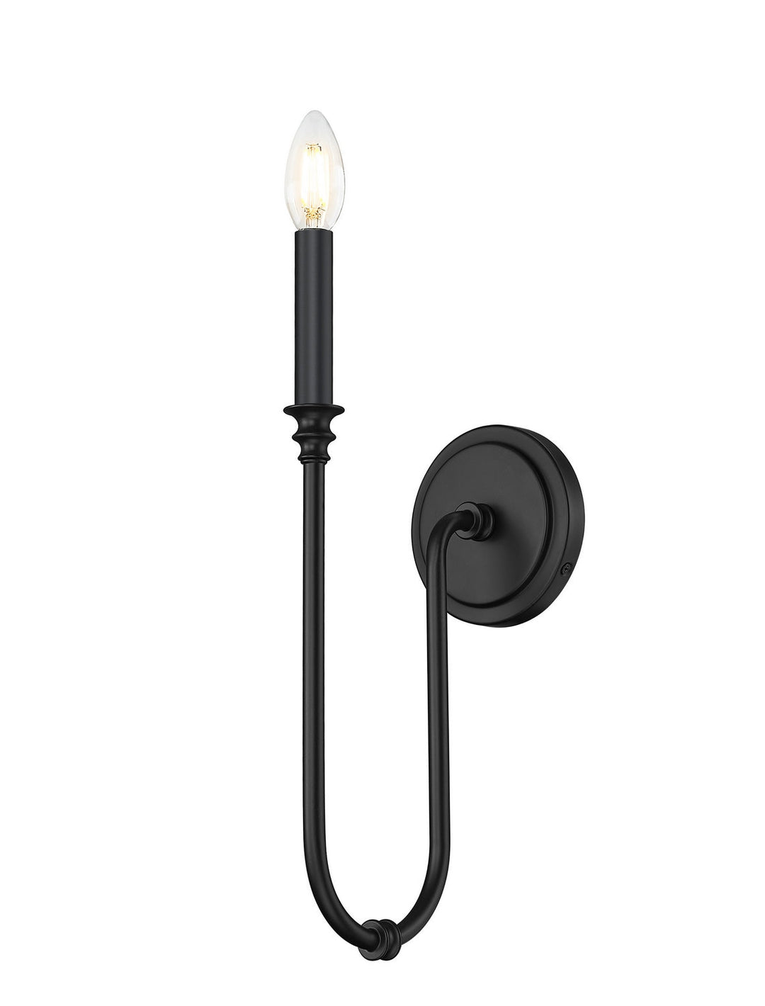 Jisele One Light Wall Sconce in Matte Black Z-Lite Canada
