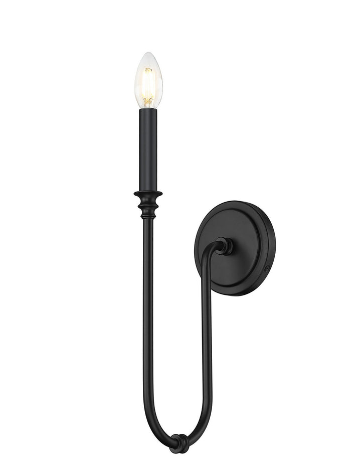 Jisele One Light Wall Sconce in Matte Black Z-Lite Canada