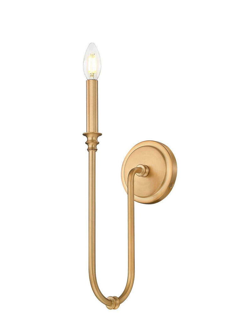 Jisele One Light Wall Sconce in Rubbed Brass Z-Lite Canada