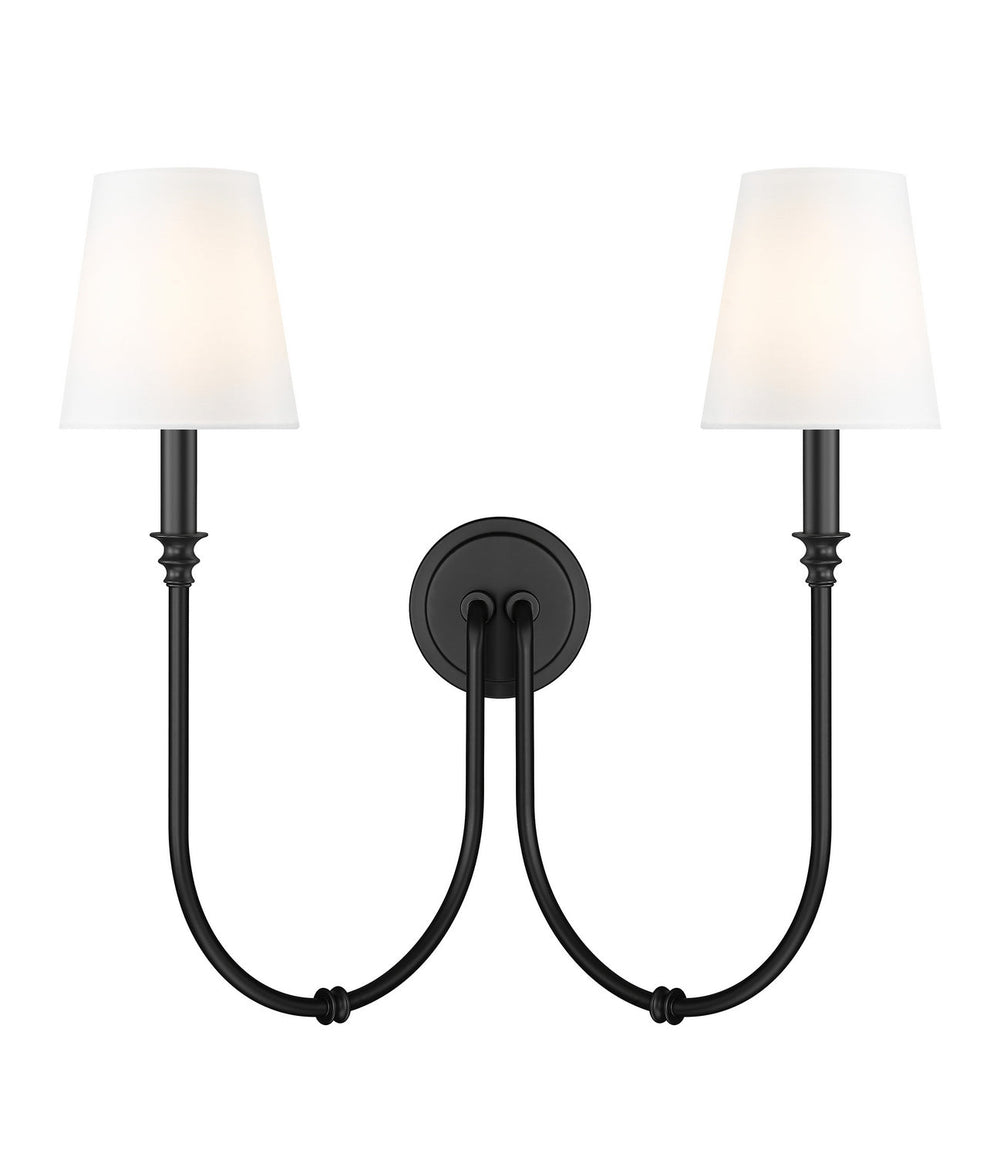 Jisele Two Light Wall Sconce in Matte Black Z-Lite Canada