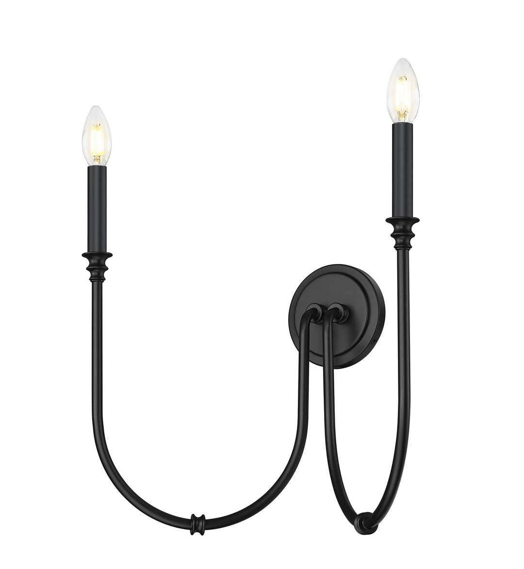 Jisele Two Light Wall Sconce in Matte Black Z-Lite Canada