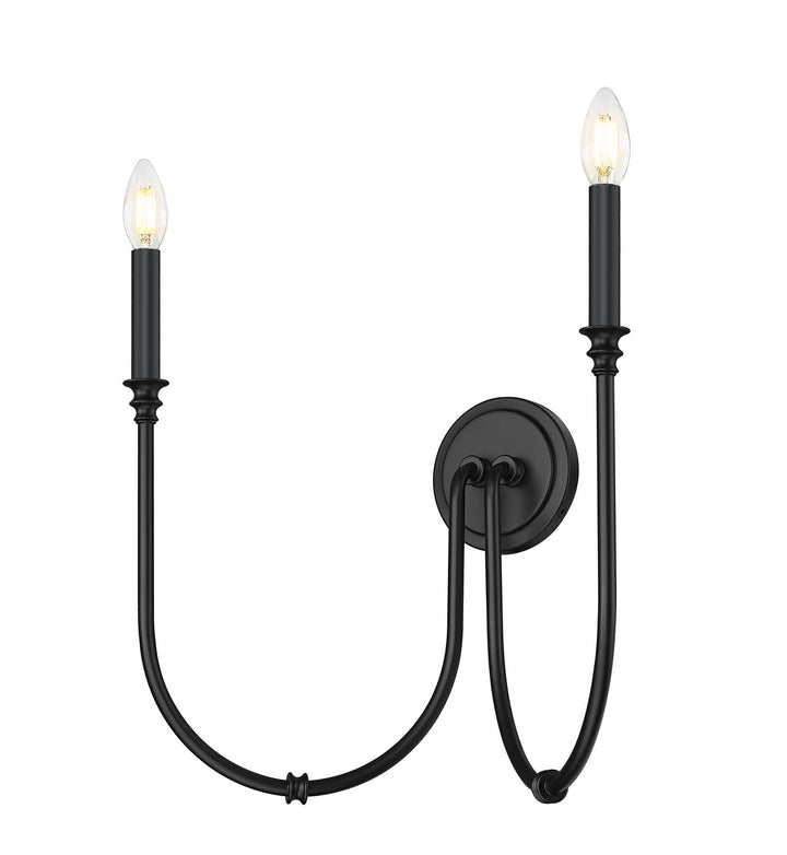 Jisele Two Light Wall Sconce in Matte Black Z-Lite Canada