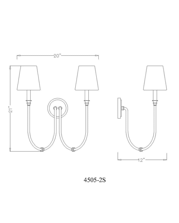 Jisele Two Light Wall Sconce in Matte Black Z-Lite Canada