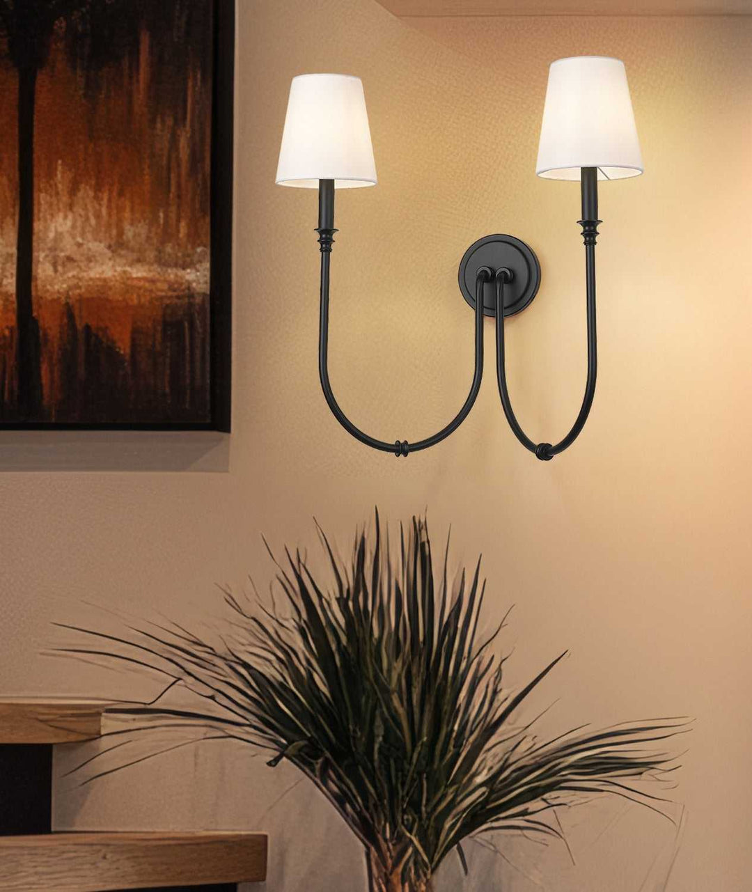 Jisele Two Light Wall Sconce in Matte Black Z-Lite Canada