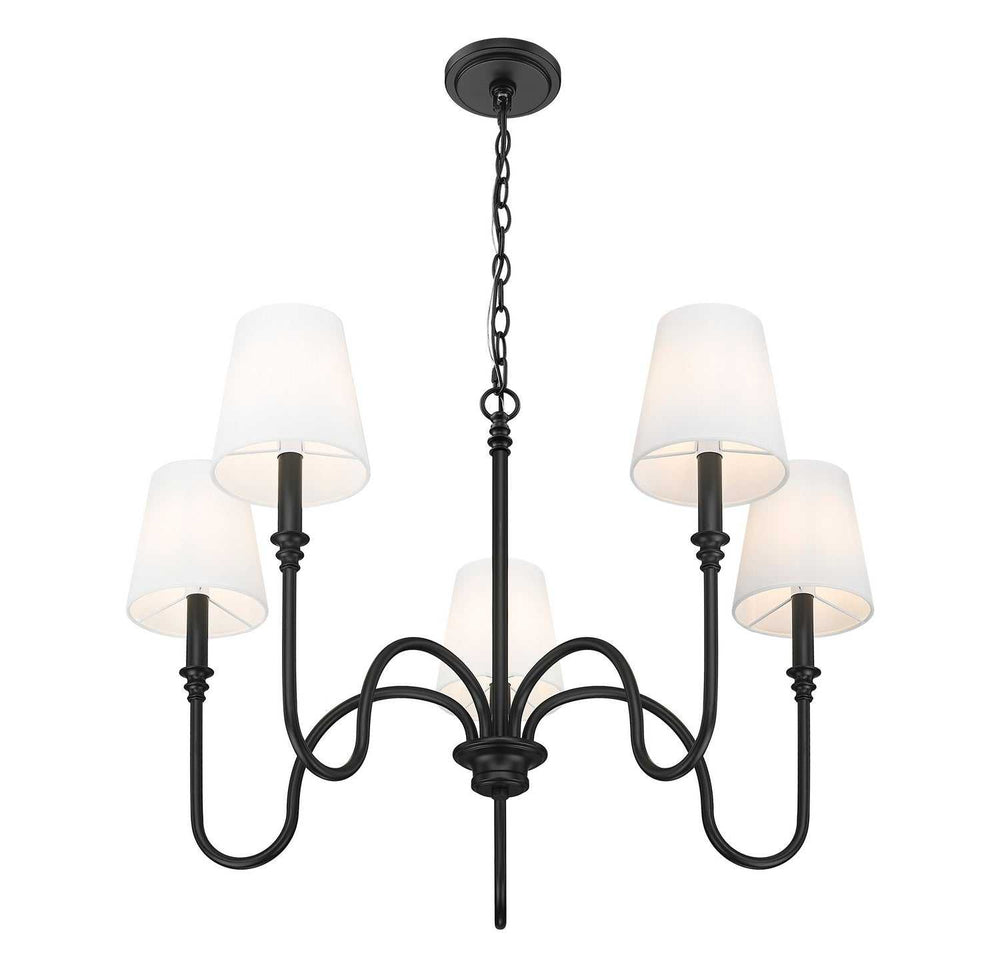 Jisele Five Light Chandelier in Matte Black Z-Lite Canada