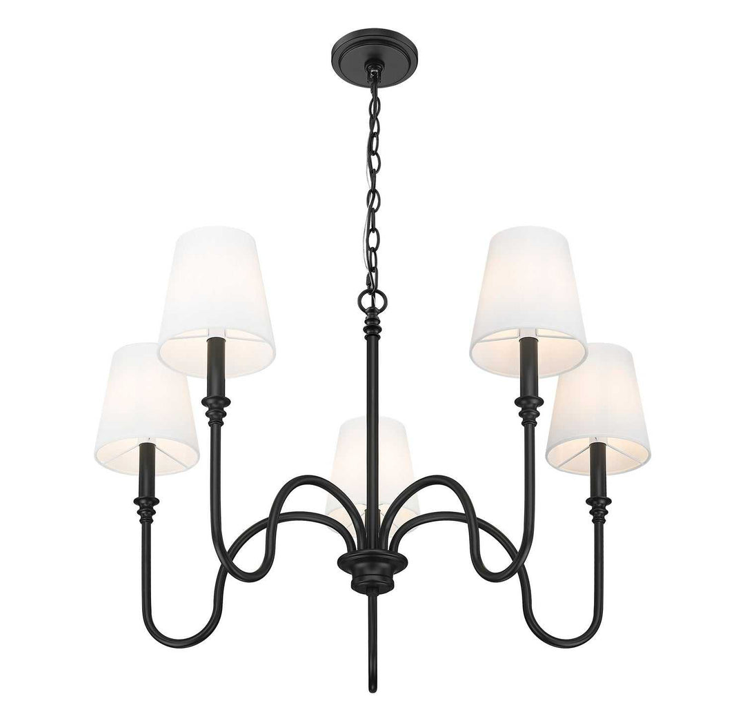 Jisele Five Light Chandelier in Matte Black Z-Lite Canada