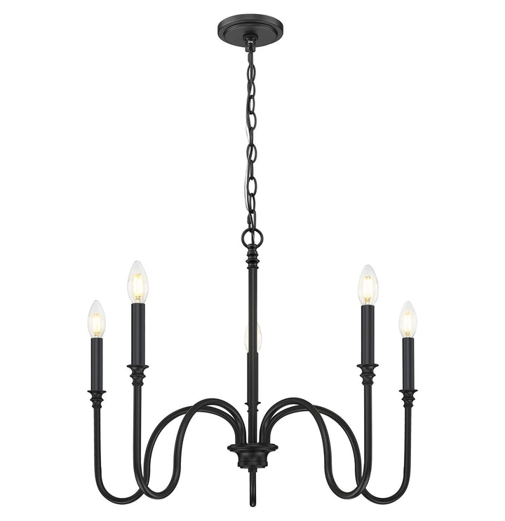 Jisele Five Light Chandelier in Matte Black Z-Lite Canada