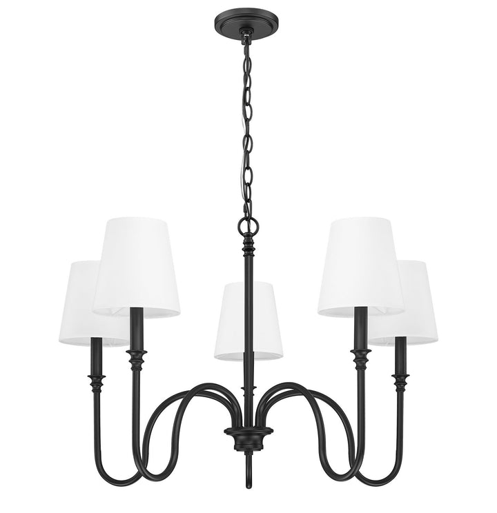 Jisele Five Light Chandelier in Matte Black Z-Lite Canada