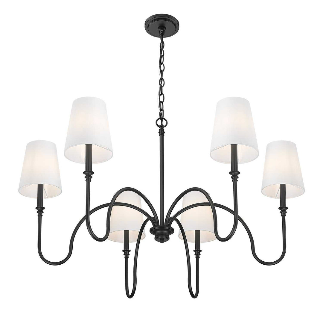 Jisele Six Light Chandelier in Matte Black Z-Lite Canada
