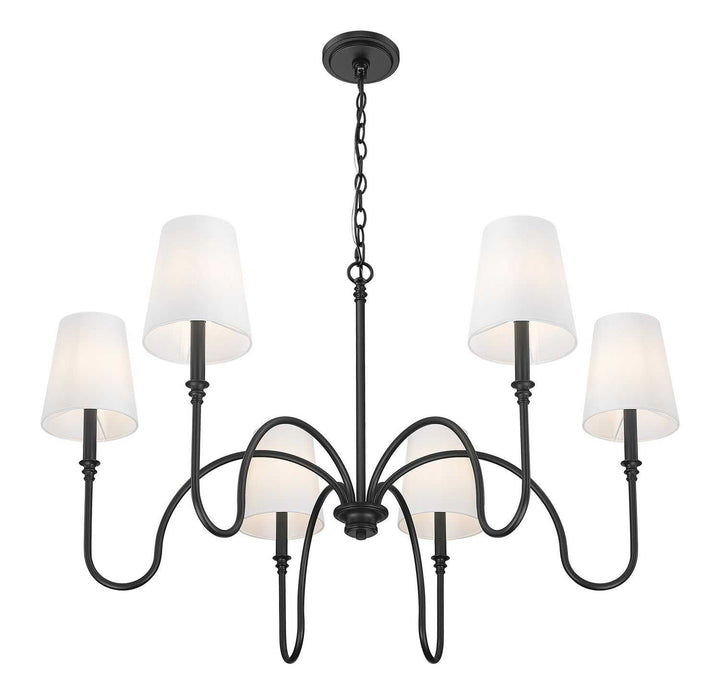 Jisele Six Light Chandelier in Matte Black Z-Lite Canada
