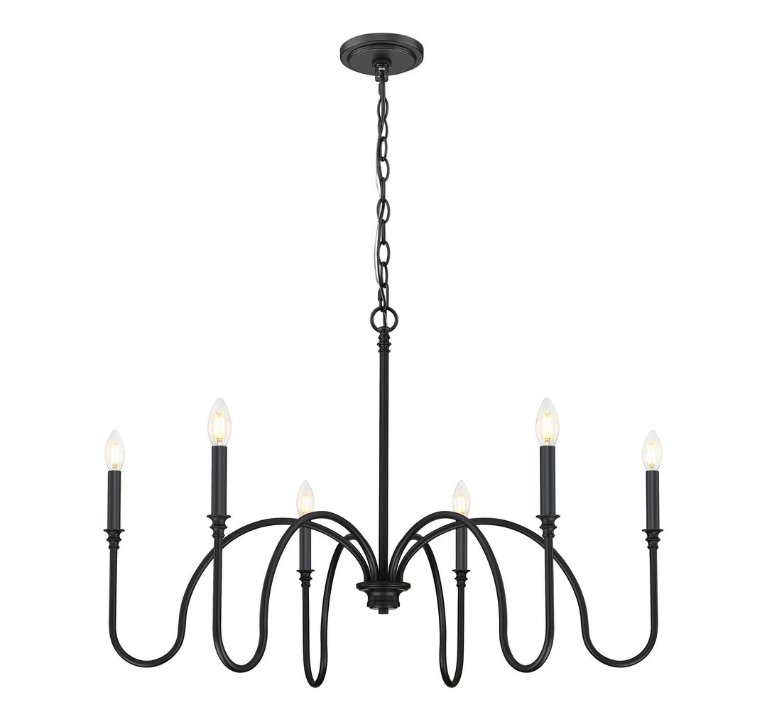 Jisele Six Light Chandelier in Matte Black Z-Lite Canada