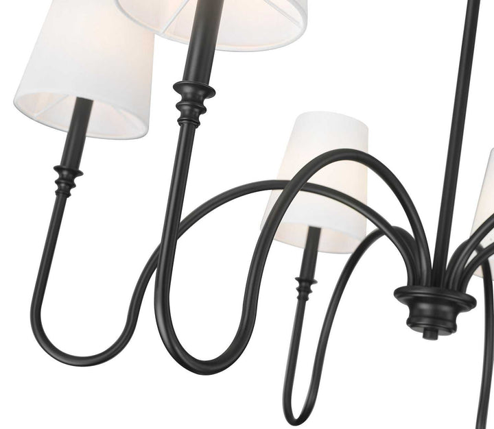 Jisele Six Light Chandelier in Matte Black Z-Lite Canada