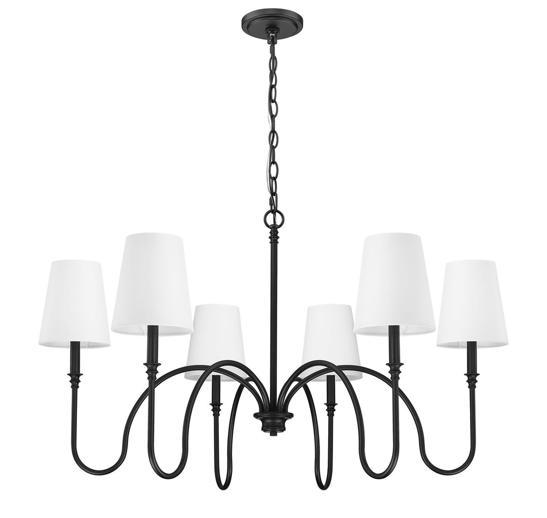 Jisele Six Light Chandelier in Matte Black Z-Lite Canada