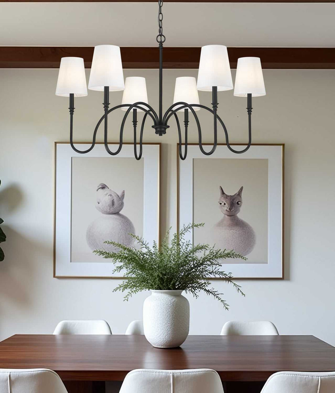 Jisele Six Light Chandelier in Matte Black Z-Lite Canada