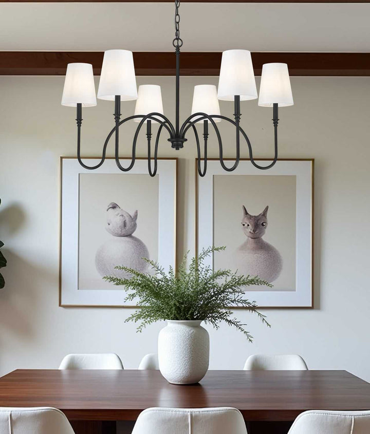 Jisele Six Light Chandelier in Matte Black Z-Lite Canada