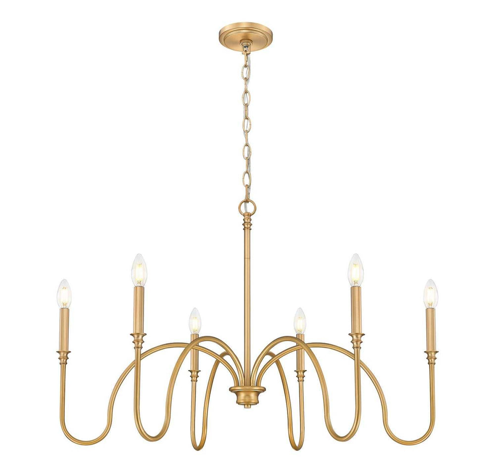 Jisele Six Light Chandelier in Rubbed Brass Z-Lite Canada