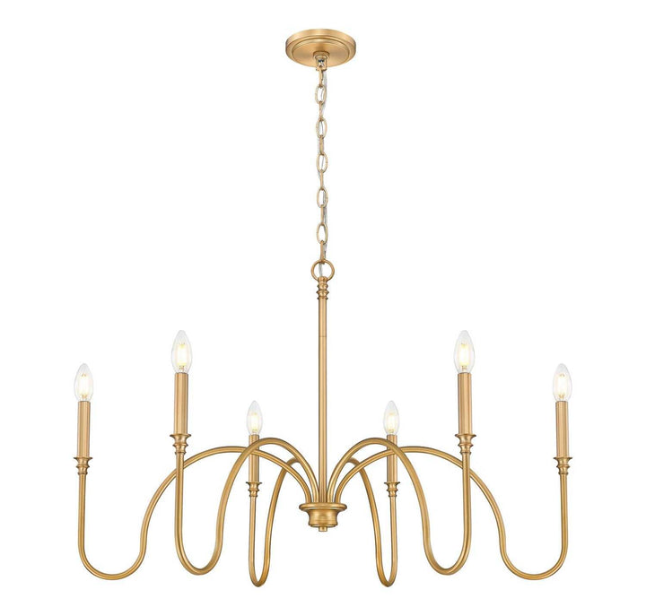 Jisele Six Light Chandelier in Rubbed Brass Z-Lite Canada
