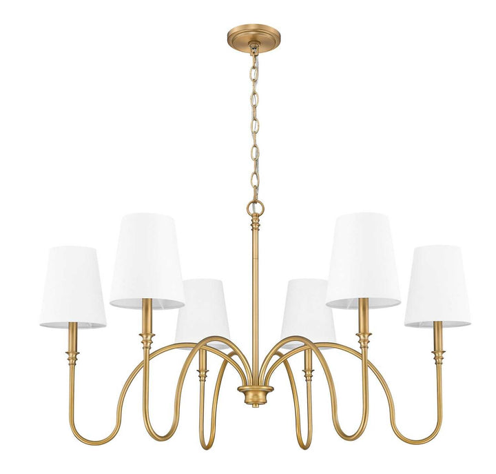 Jisele Six Light Chandelier in Rubbed Brass Z-Lite Canada