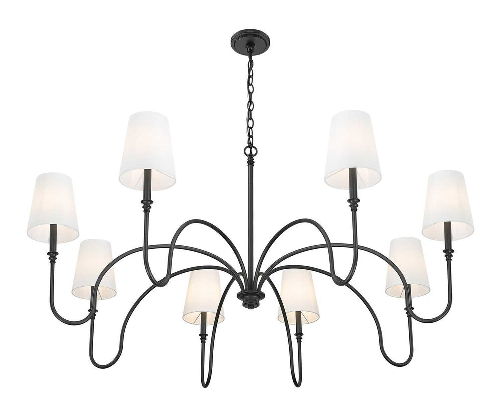 Jisele Eight Light Chandelier in Matte Black Z-Lite Canada