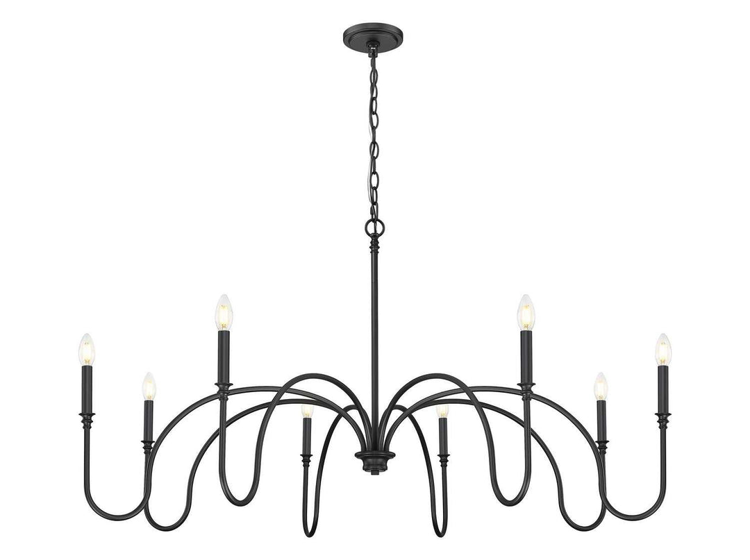 Jisele Eight Light Chandelier in Matte Black Z-Lite Canada