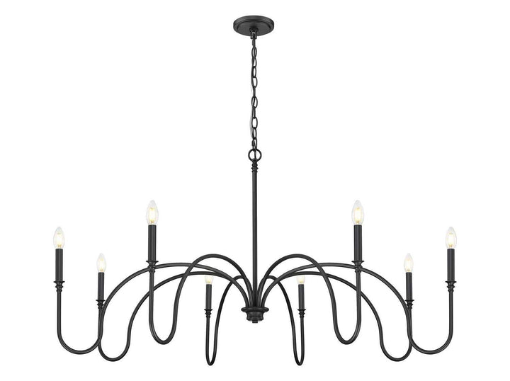 Jisele Eight Light Chandelier in Matte Black Z-Lite Canada