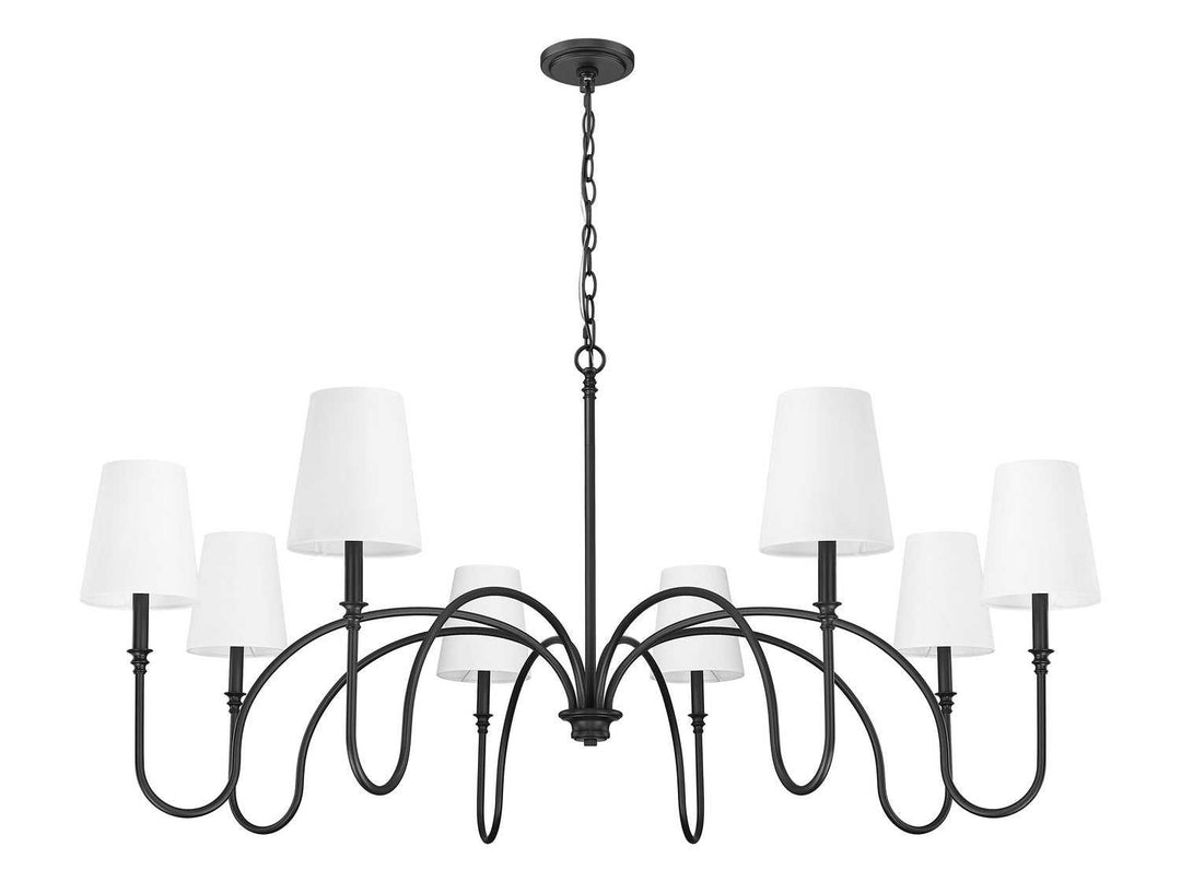 Jisele Eight Light Chandelier in Matte Black Z-Lite Canada