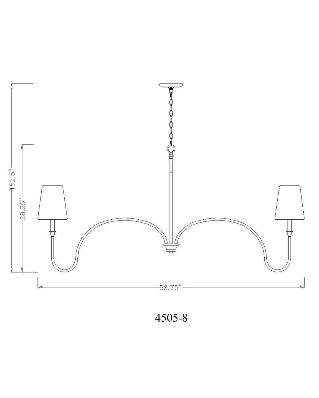 Jisele Eight Light Chandelier in Matte Black Z-Lite Canada