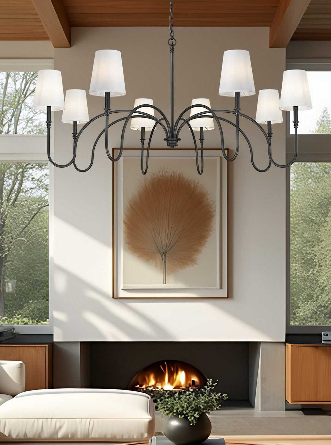Jisele Eight Light Chandelier in Matte Black Z-Lite Canada