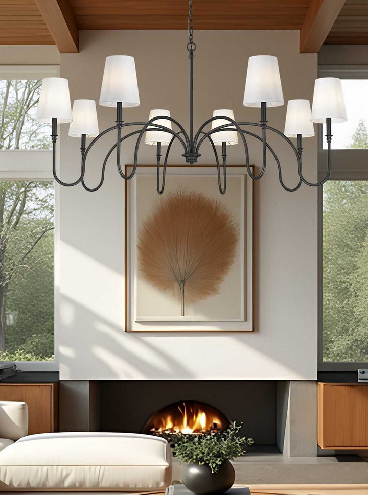 Jisele Eight Light Chandelier in Matte Black Z-Lite Canada