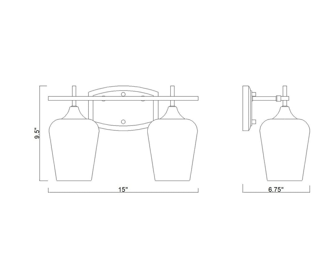 Joliet Two Light Vanity in Burnished Brass Z-Lite Canada