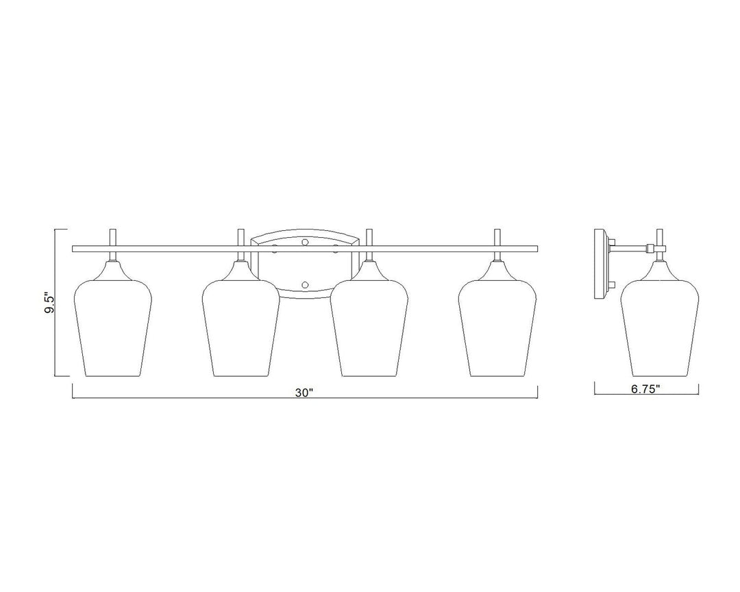 Joliet Four Light Vanity in Burnished Brass Z-Lite Canada