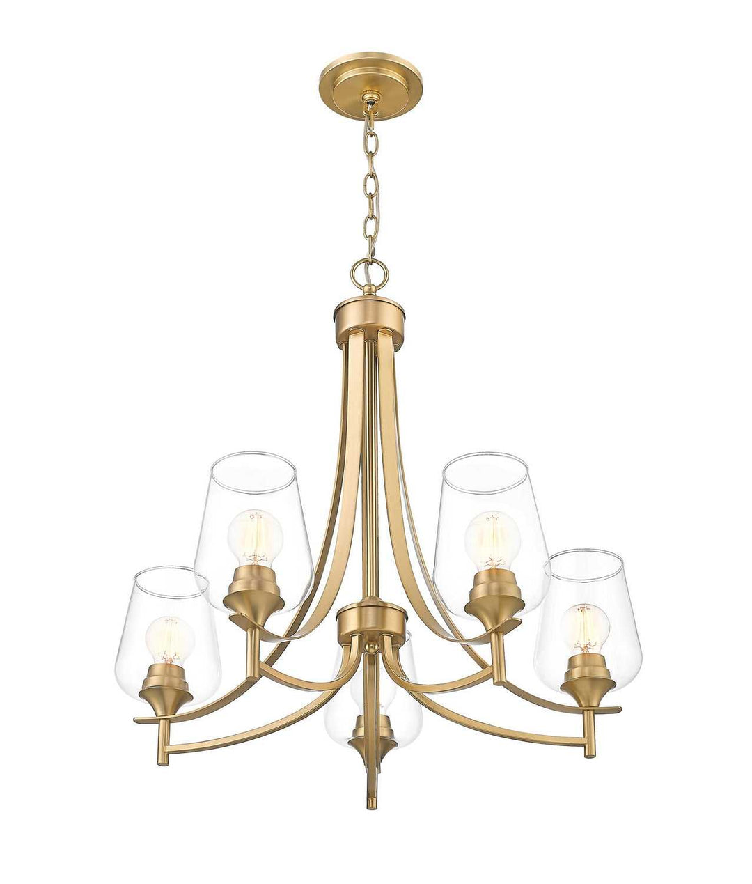 Joliet Five Light Chandelier in Burnished Brass Z-Lite Canada