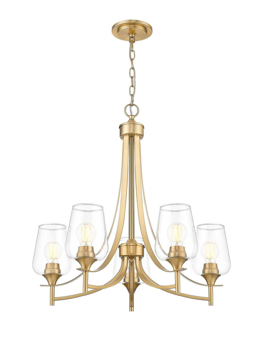 Joliet Five Light Chandelier in Burnished Brass Z-Lite Canada