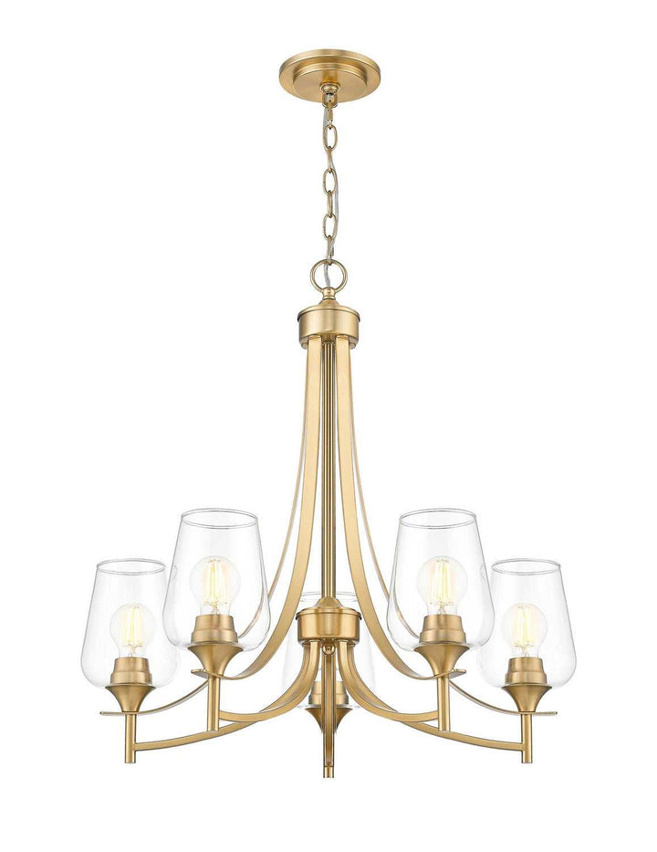 Joliet Five Light Chandelier in Burnished Brass Z-Lite Canada