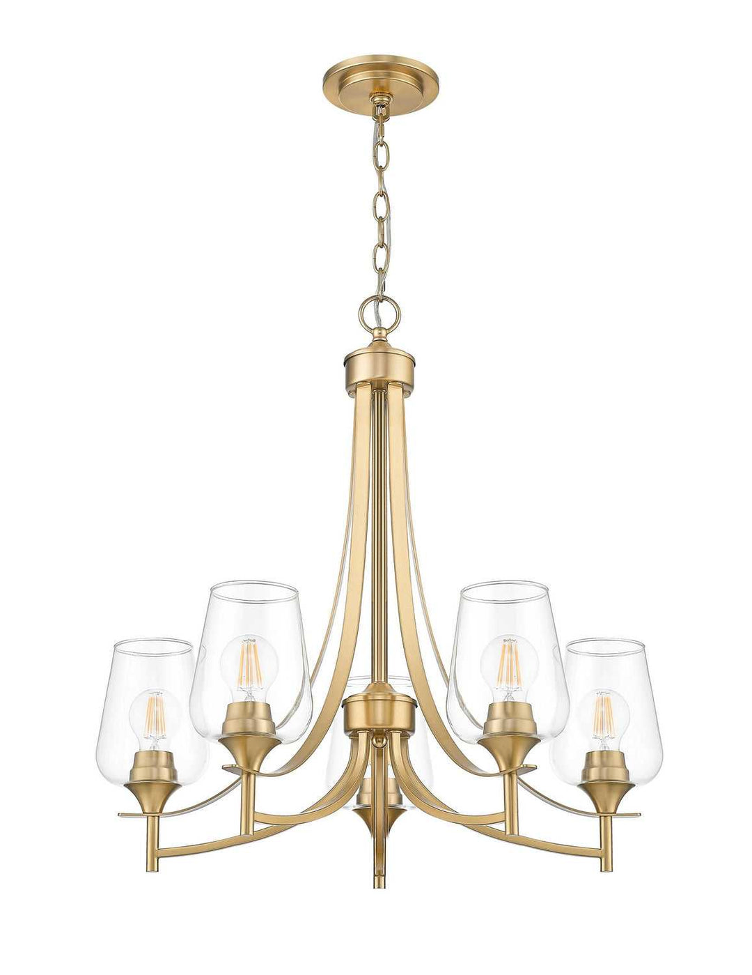 Joliet Five Light Chandelier in Burnished Brass Z-Lite Canada