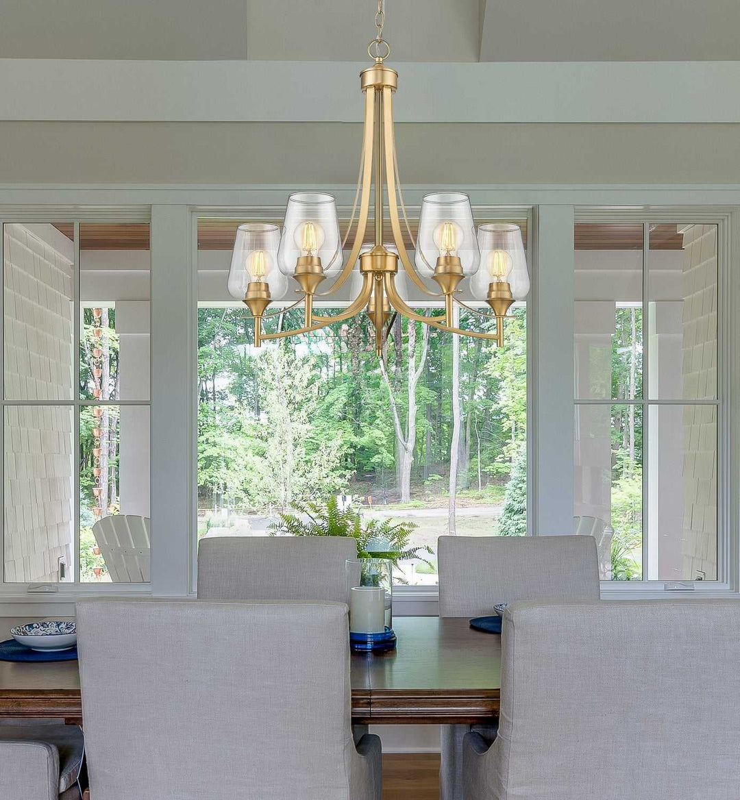 Joliet Five Light Chandelier in Burnished Brass Z-Lite Canada