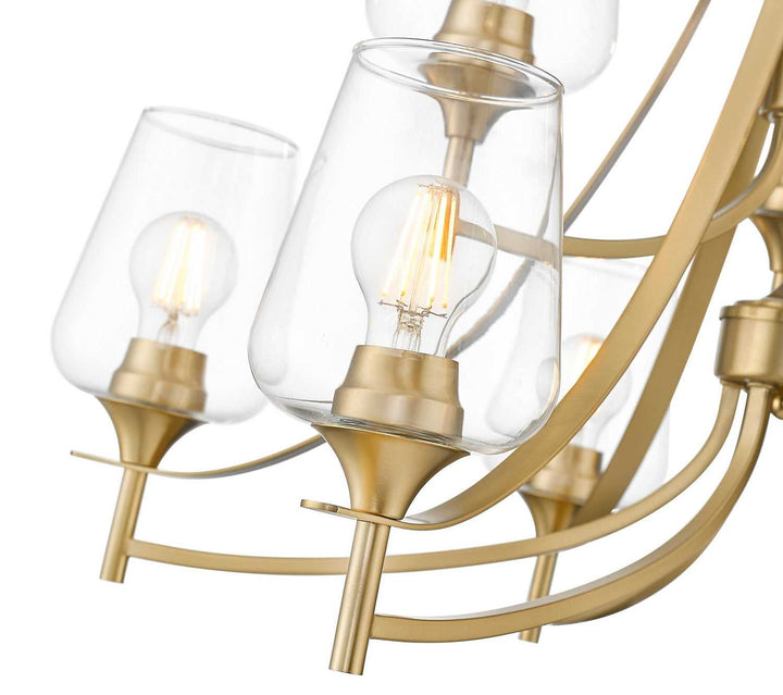 Joliet Nine Light Chandelier in Burnished Brass Z-Lite Canada