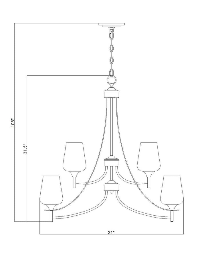 Joliet Nine Light Chandelier in Burnished Brass Z-Lite Canada