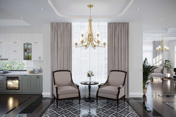 Joliet Nine Light Chandelier in Burnished Brass Z-Lite Canada