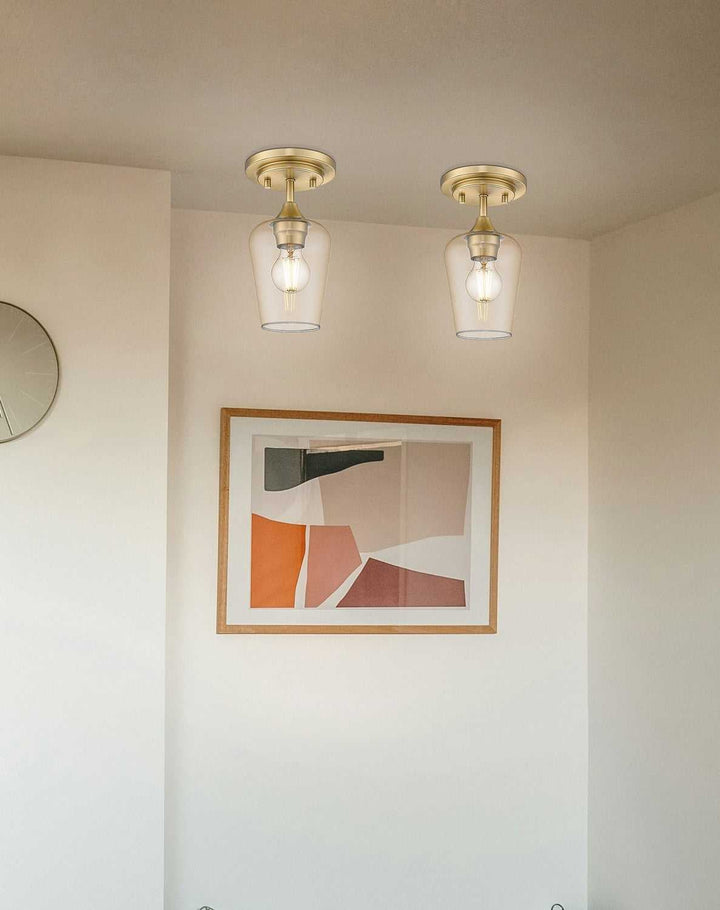 Joliet One Light Flush Mount in Burnished Brass Z-Lite Canada